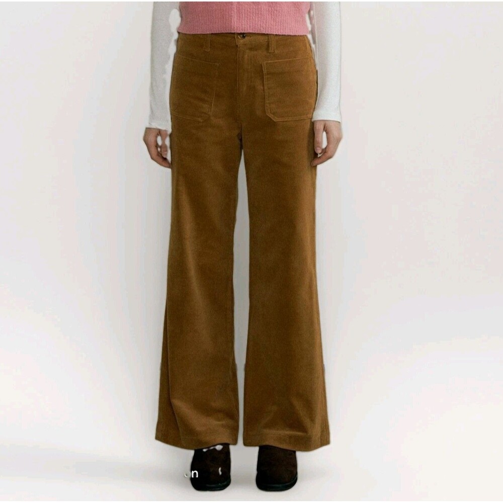 Loft Pants Womens Size 4 The Palmer Wide Leg Brush Corduroy Trouser